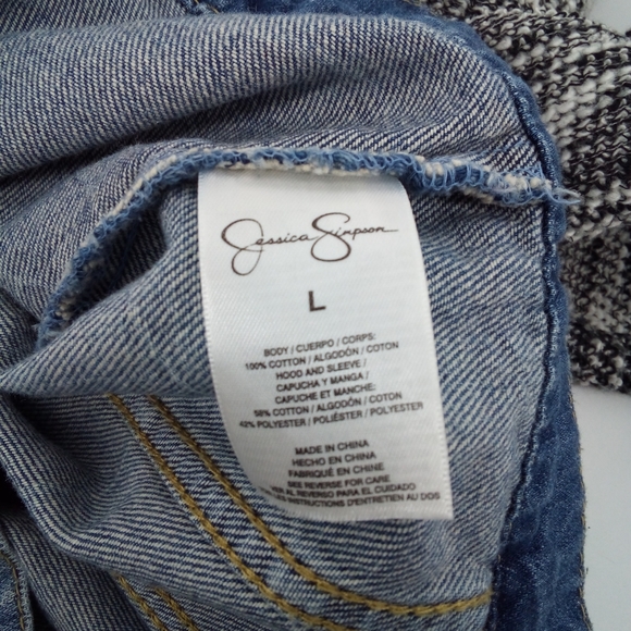 $89 Jessica Simpson Pixie Contrast Liberty Blue Denim 2016 Collection Jacket - Picture 9 of 11